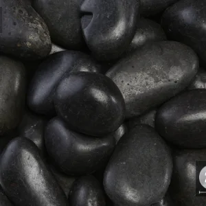 2" - 3" ORNATE POLISHED MEXICAN BEACH BLACK PEBBLES